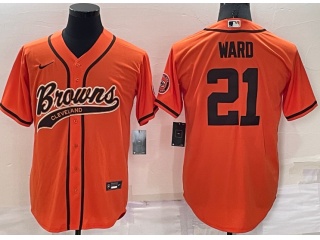 Cleveland Browns #21 Denzel Ward Baseball Jersey Orange
