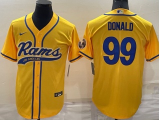 Los Angeles Rams #99 Aaron Donald Baseball Jersey Yellow