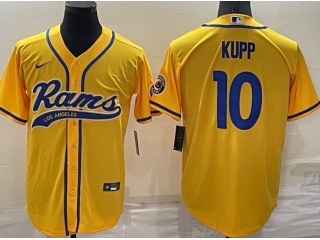 Los Angeles Rams #10 Cooper Kupp Baseball Jersey Yellow