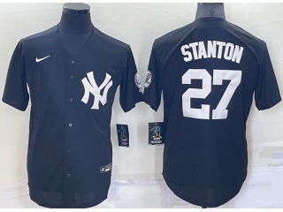 Nike New York Yankees #27 Giancarlo Stanton Cool Base Jersey Black