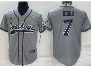 Dallas Cowboys #7 Trevon Diggs Baseball Jersey Grey