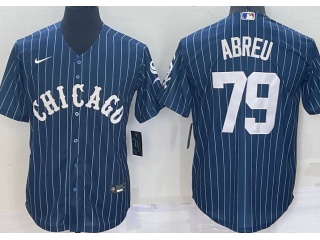 Nike Chicago White Sox #79 Jose Abreu With White Stripes Cool Base Jersey Blue