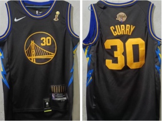 Nike Golden State Warriors #30 Stephen Curry Champion Jersey Black