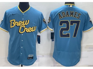 Nike Milwaukee Brewers #27 Willy Adames City Flexbase Jersey Baby Blue