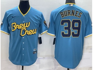 Nike Milwaukee Brewers #39 Corbin Burnes City Flexbase Jersey Baby Blue