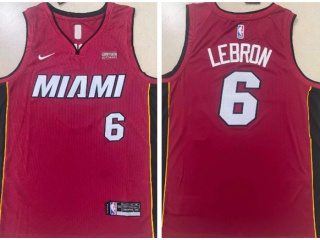 Nike Miami Heat #6 Lebron James Jersey Red