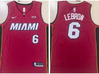 Nike Miami Heat #6 Lebron James Jersey Red 