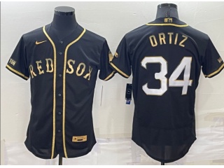 Nike Boston Red Sox #34 David Ortiz 3rd Flexbase Jersey Black Golden