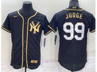 Nike New York Yankees #99 Aaron Judge 3rd Flexbase Jersey Black Golden