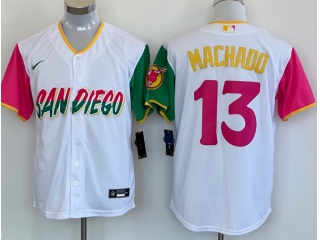 San Diego Padres #13 Manny Machado City Cool Base Jersey White