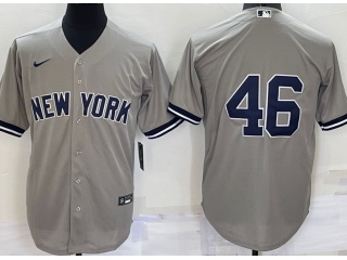 Nike New York Yankees #46 Cool Base Jersey  Grey