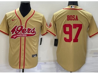San Francisco 49ers #97 Nick Bosa Baseball Jersey Gold