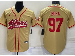 San Francisco 49ers #97 Nick Bosa Baseball Jersey Gold 