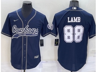 Dallas Cowboys #88 CeeDee Lamb Baseball Jersey Blue