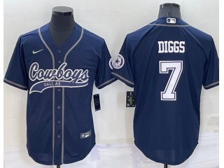 Dallas Cowboys #7 Trevon Diggs Baseball Jersey Blue