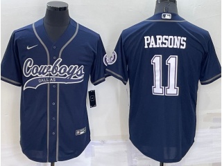 Dallas Cowboys #11 Micah Parsons Baseball Jersey Blue