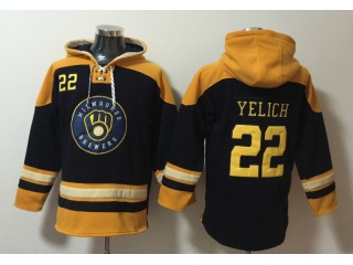 Milwaukee Brewers #22 Christian Yelich Hoodies Blue