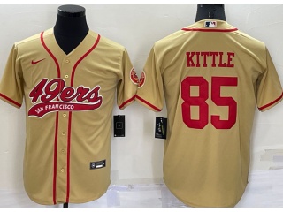 San Francisco 49ers #85 George Kittle Baseball Jersey Gold
