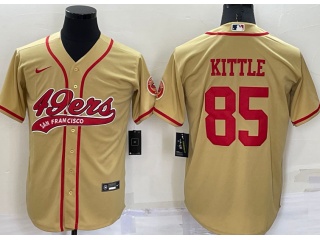 San Francisco 49ers #85 George Kittle Baseball Jersey Gold 