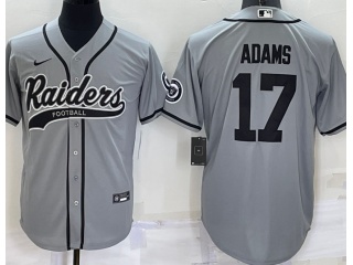 Las Vegas Raiders #17 Davante Adams Baseball Jersey Grey 
