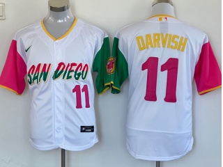 Nike San Diego Padres #11 Yu Darvish White City Flexbase Jersey