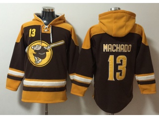 San Diego Padres #13 Manny Machado Hoodies Brown