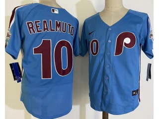 Nike Philadelphia Phillies #10 J.T. Realmuto  Cool Base Jersey Blue