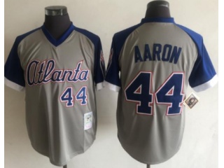 Atlanta Braves #44 Hank Aaron Throwback Jersey Grey