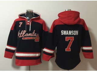 Nike Atlanta Braves #7 Dansby Swanson Hoodie Blue