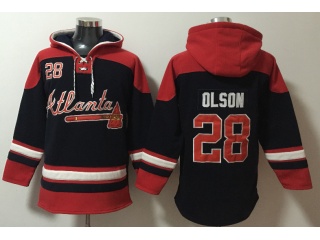 Nike Atlanta Braves #28 Matt Olson Hoodie Blue