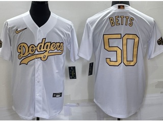 Los Angeles Dodgers #50 Mookie Betts 2022 All Star Jerseys White