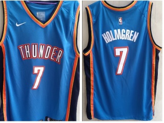 Oklahoma City Thunder #7 Chet Holmgren Jersey Blue