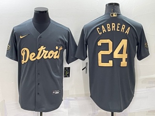 Nike Detroit Tigers #24 Miguel Cabrera 2022 All Star Jerseys Grey
