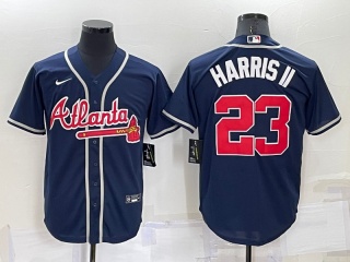 Nike Atlanta Braves #23 Michael Harris II Cool Base Jersey Navy Blue