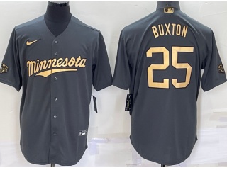 Nike Minnesota Twins #25 Byron Buxton 2022 All Star Cool Base Jerseys Grey
