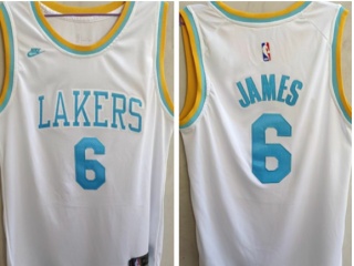 Nike Los Angeles Lakers #6 Lebron James Throwback 22-23 Season Jersey White