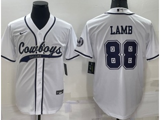 Dallas Cowboys #88 CeeDee Lamb Baseball Jersey White