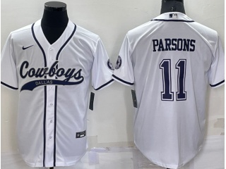 Dallas Cowboys #11 Micah Parsons Baseball Jersey White