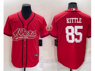 San Francisco 49ers #85 George Kittle Baseball Jersey Red