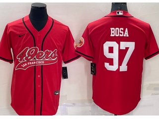 San Francisco 49ers #97 Nick Bosa Baseball Jersey Red