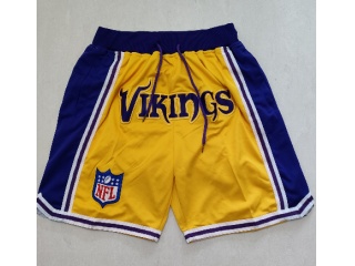 Minnesota Vikings Just Don Shorts Yellow 