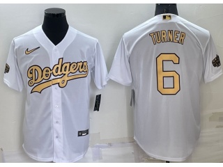 Nike Los Angeles Dodgers #6 Justin Turner 2022 All Star Cool Base Jersey White
