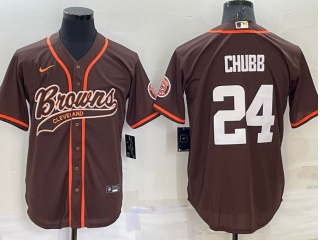 Cleveland Browns #24 Nick Chubb Baseball Jersey Brown