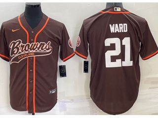 Cleveland Browns #21 Denzel Ward Baseball Jersey Brown