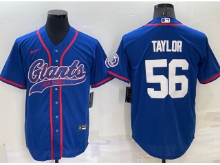 New York Giants #56 Lawrence Taylor Baseball Jersey Blue