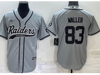 Oakland Raiders #83 Darren Waller Baseball Jersey Grey