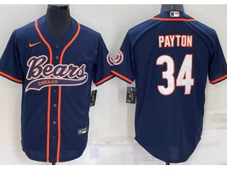 Chicago Bears #34 Walter Payton Baseball Jersey Blue