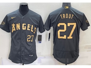 Nike Los Angeles Angels #27 Mike Trout 2022 All Star Flexbase Jersey Grey