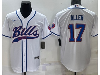 Buffalo Bills #17 Josh Allen Baseball Jersey White