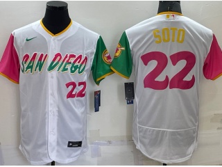 Nike San Diego Padres #22 Juan Soto Flexbase Jersey White City